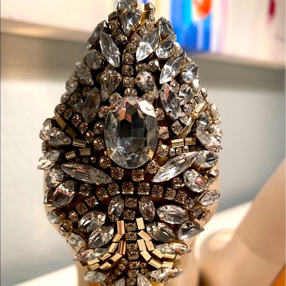 Badgley Mischka Kiara Embellished Peep-Toe Pumps - Picture 16 of 16